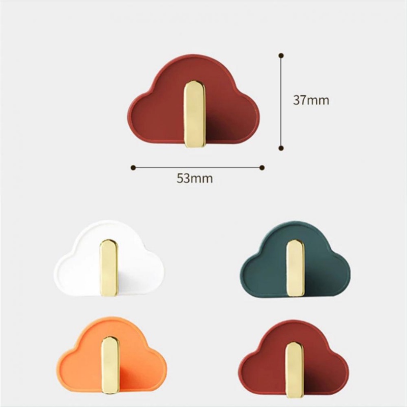4pcs Gantungan Baju Hemat Ruang Kait Bentuk Awan Bebas Pukulan Beban Perlengkapan Penyimpanan Serba Serbi