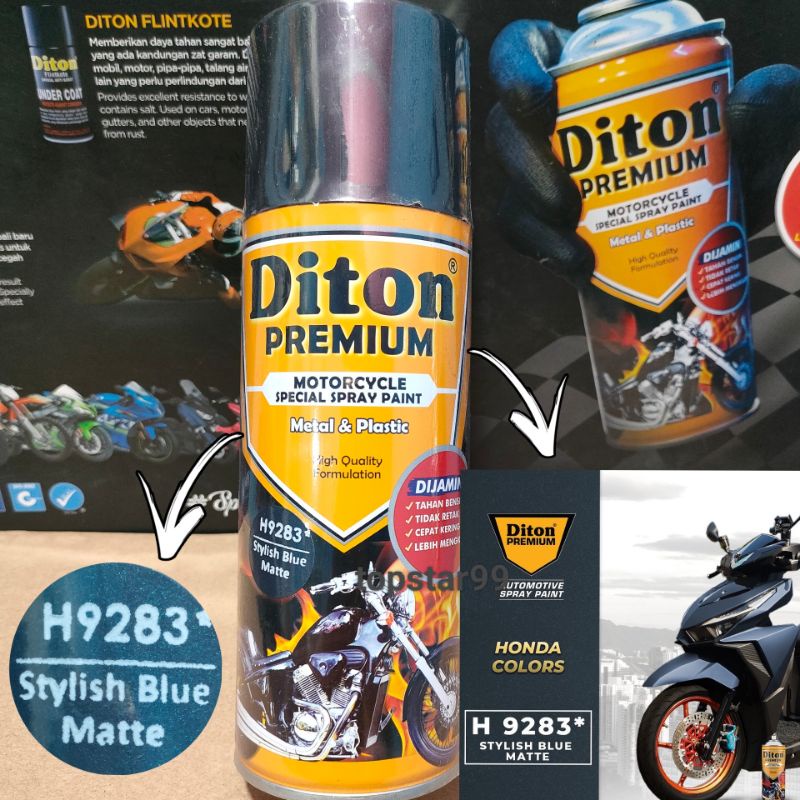 Pilok Pilox Cat Diton Premium 9283 Stylist Blue Matt 9283 Biru Doff 400cc Tahan Bensin.Cat Semprot Pylok