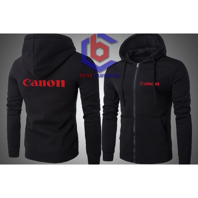 Jaket Hoodie Sweater Canon Outerwear Pria Wanita Zipper Resleting Depan Polos Sablon Polyflek Korea