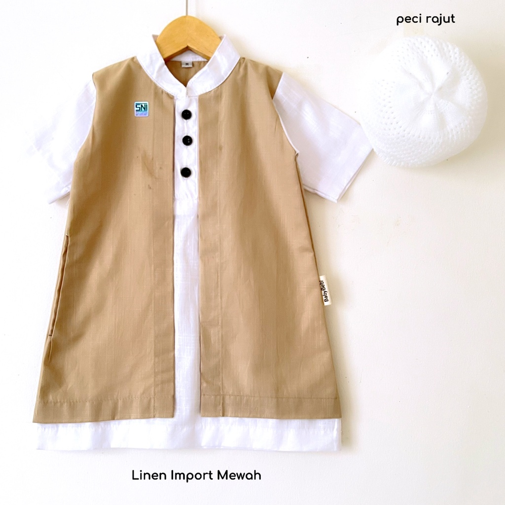 KOKO JUBAH MEWAH SNI LINEN IMPORT BUKAN KAOS NOAH KOKO BAYI MUSLIM baju anak setelan bayi muslim lebaran cowo perlengkapan gamis pakistan anak aqiqah Babeebabyshop