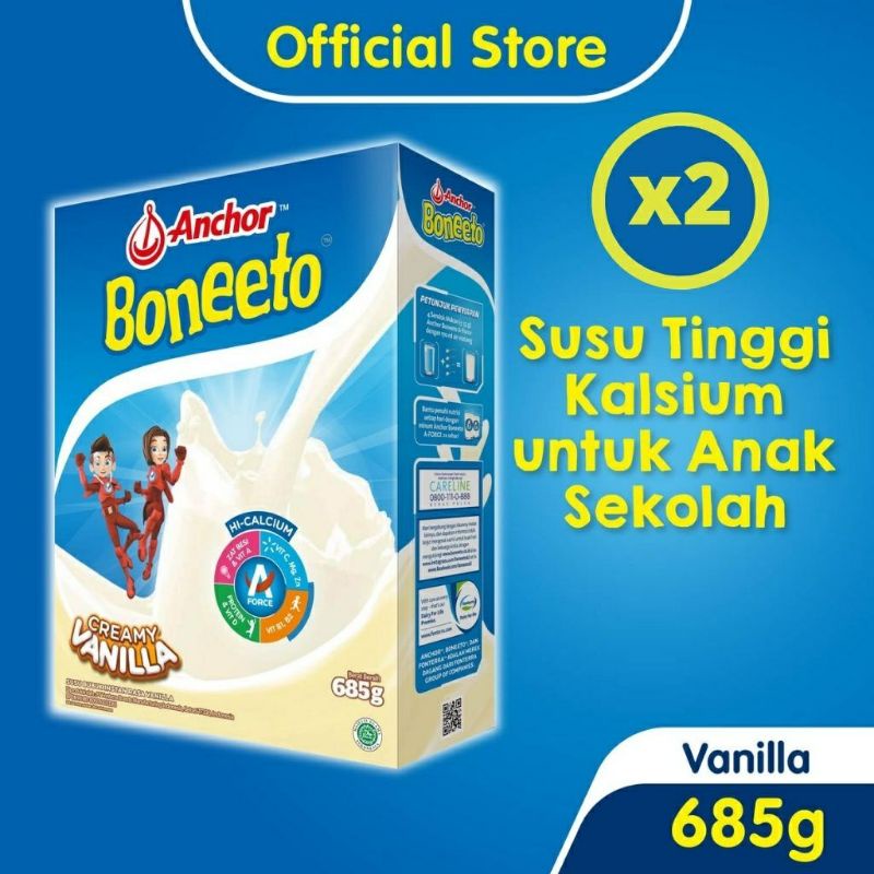 

BONEETO SUSU BUBUK CREAMY RASA VANILLA 685 GRAM - ISI PAKET 2 BOKS