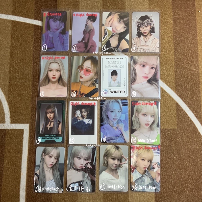 WINTER AESPA PHOTOCARD OFFICIAL ALBUM SAVAGE GIRLS LENTICULAR LENTI AR CLIP SMCU EXPRESS 2021 WINTER