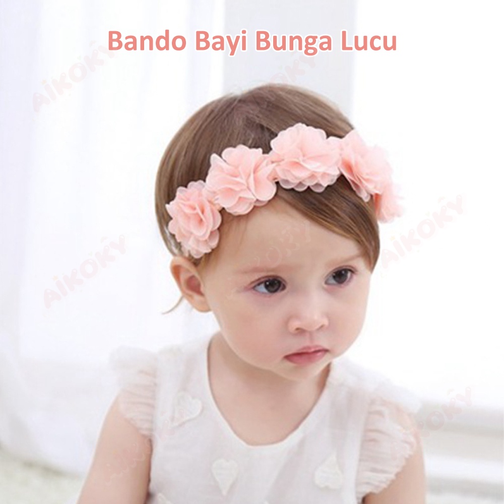 Aikoky Bandana Bayi Bunga/Bando Bayi Lucu/Headband Bayi Perempuan