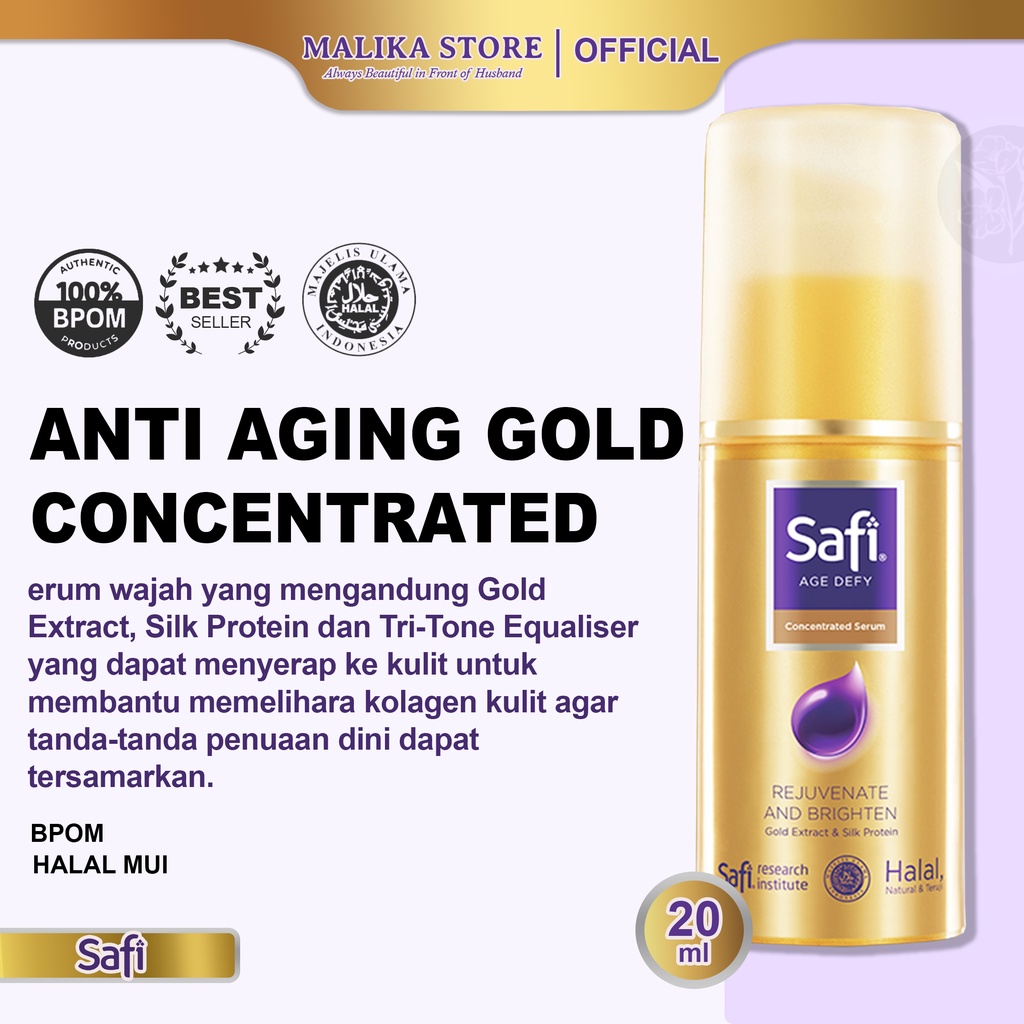 Safi Serum Gold Age Defy Concentrated Wajah Glowing Skincare Kulit Acne Skin Glow Bright Flek Comple