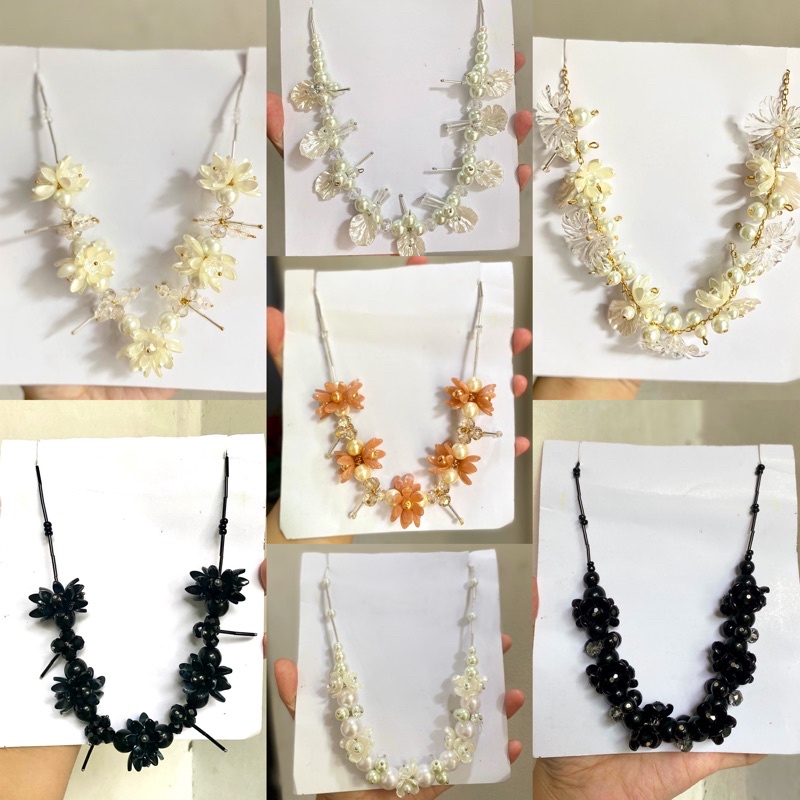 Necklace Beads Kalung Mutiara Crystal | kalung mutiara hijab non hijab murah