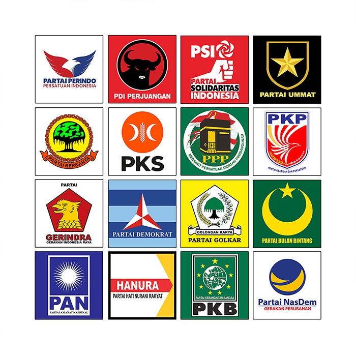 

Stiker Partai Politik ukuran 10 x 10 cm Tahan Air Bahan Vinil