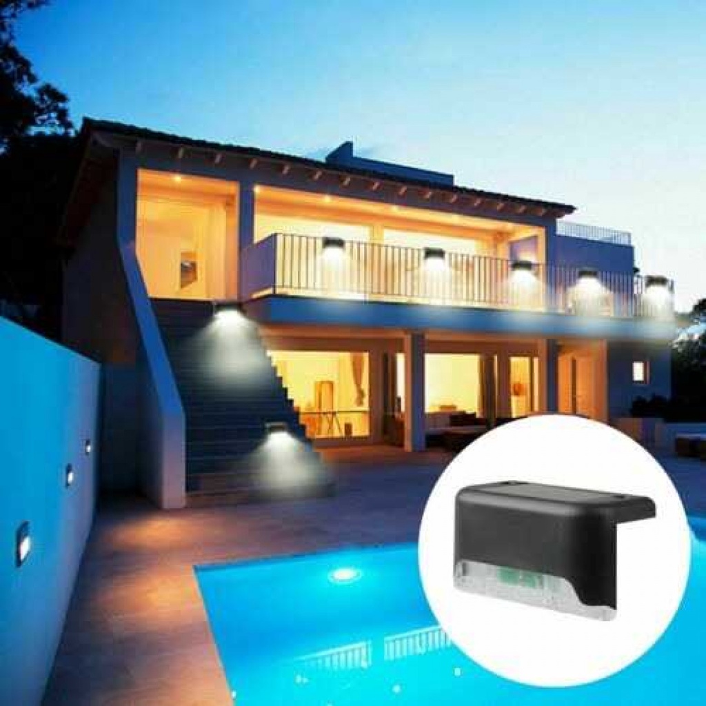Lampu Solar Hias Taman Tangga Outdoor Pagar IP55 Cool White 8Pcs