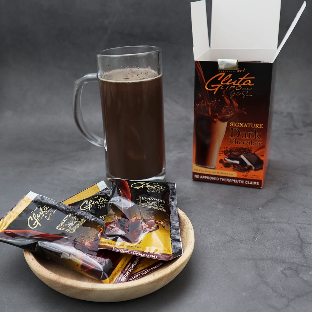 GLUTA LIPO GOLD SERIES 12 IN 1 | DETOX COFFEE | DETOX RED ICED TEA | DARK CHOCOLATE | FIBER DRINK | WITH GLUTATHIONE