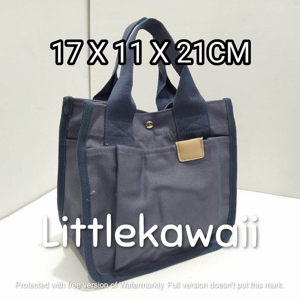 LK/Tas Totebag Tenteng Slempang Kanvas Fashion Kuliah Sekolah Wanita Remaja Dewasa Korean Style Polos Mix Import