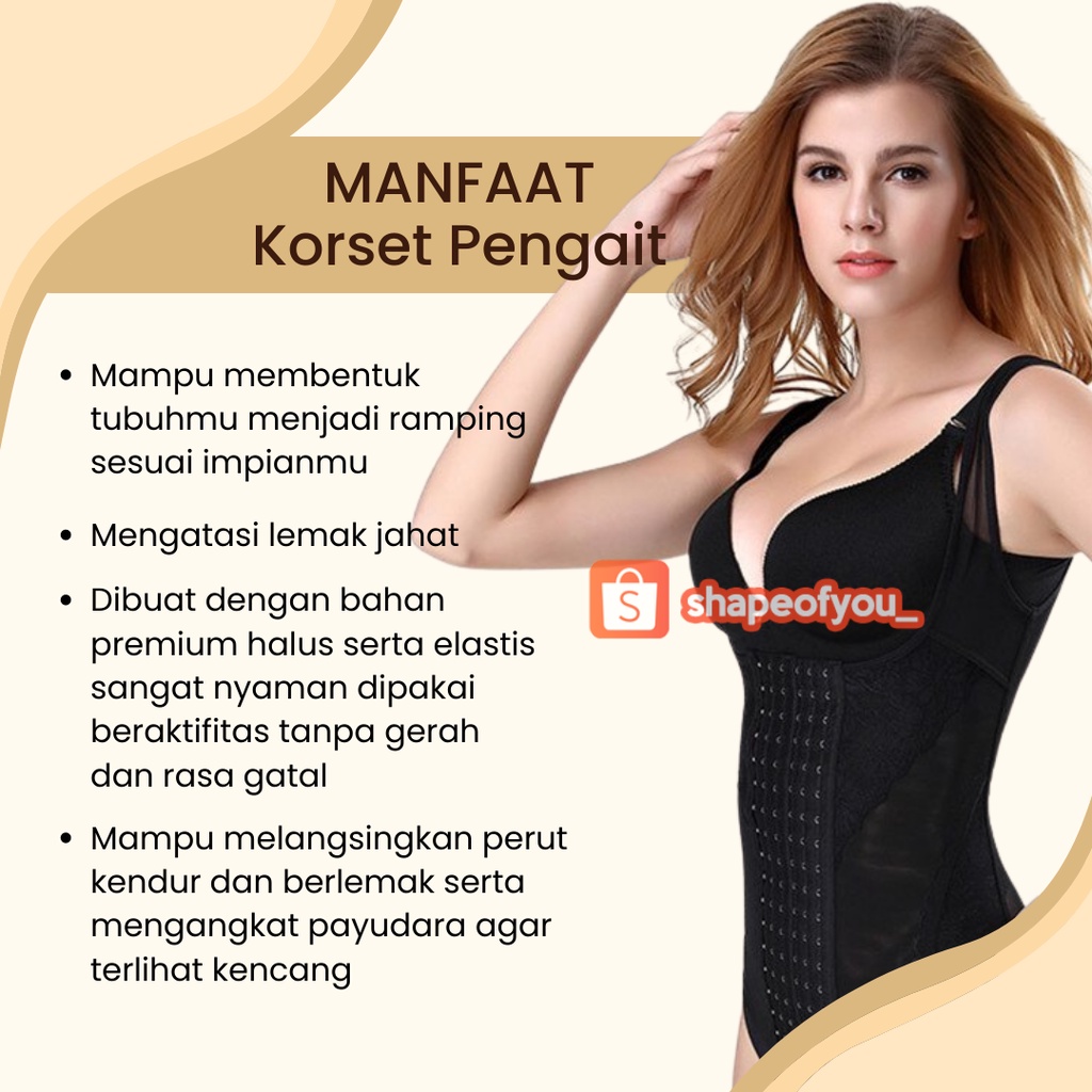 Korset Wanita Pengait Membentuk Tubuh Pinggang Langsing Nyaman Dipakai