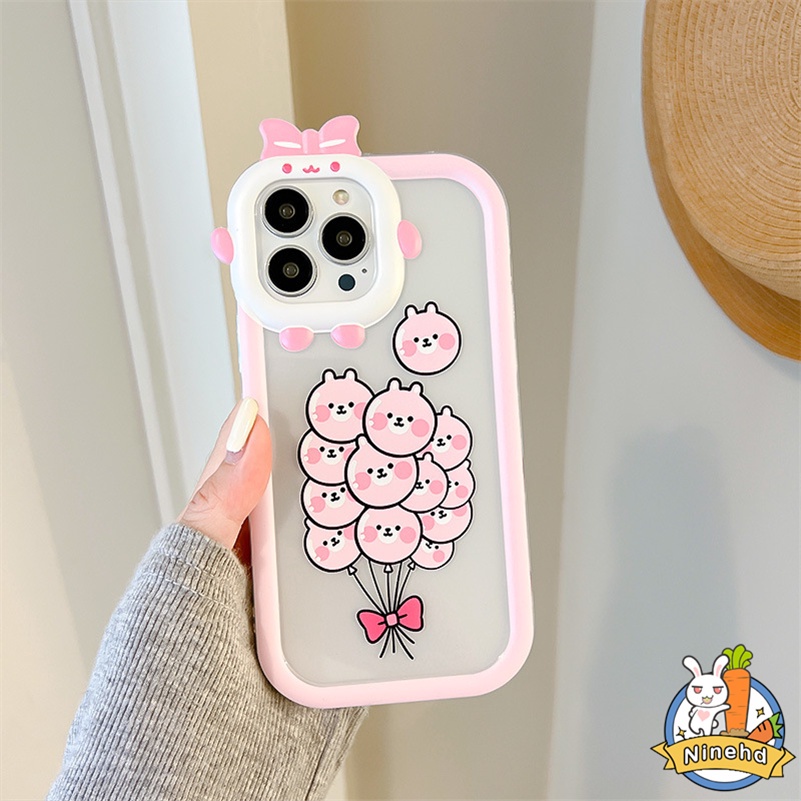 IPHONE Casing Kompatibel Untuk Iphone14 13 12 11 Pro Max X Xr Xs Max7 8 6 6s Plus Se2020Pink Piggy Balon Little Monster Lens Phone Case Shockproof Silikon Soft Case Cover Pelindung