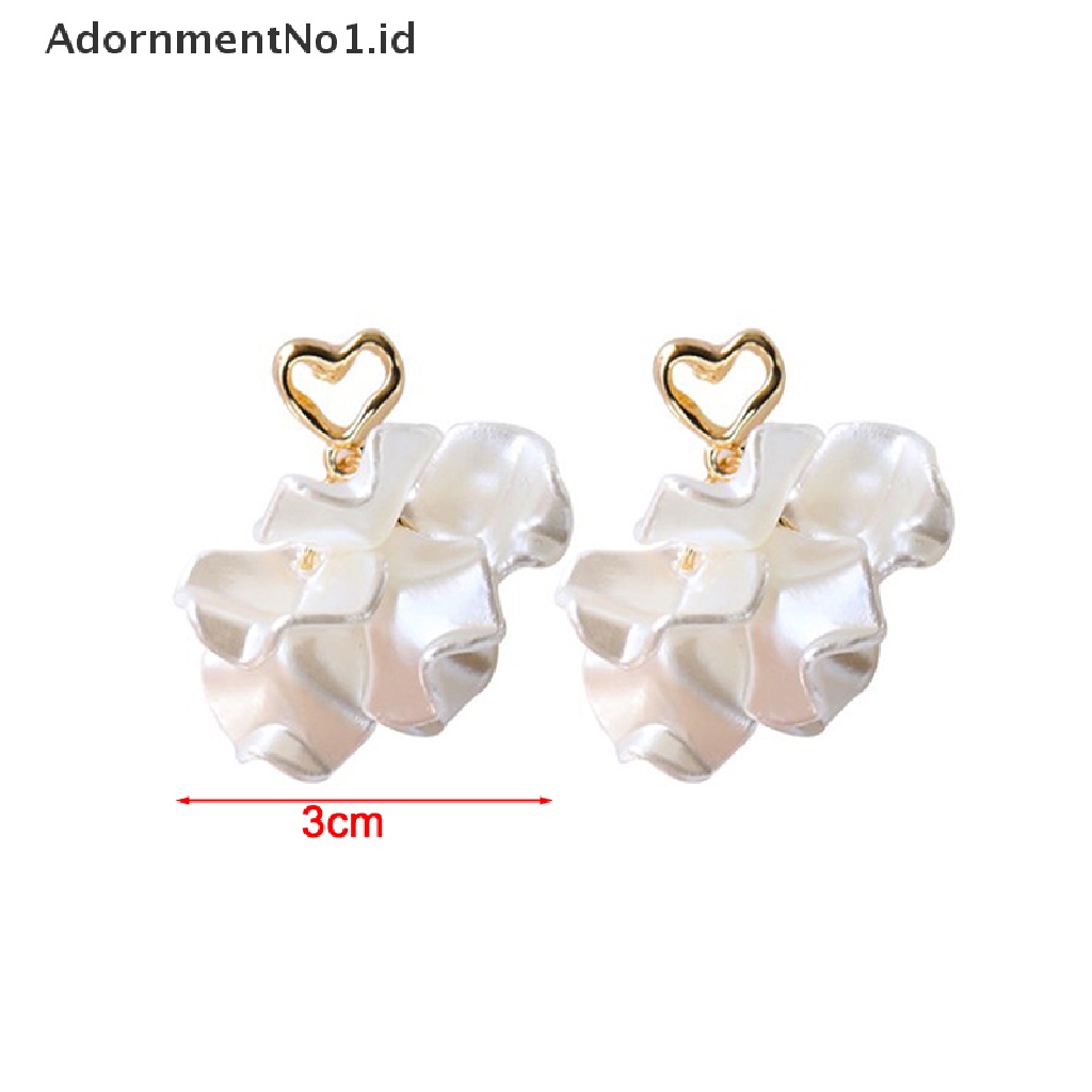 [AdornmentNo1] Anting Drop Kelopak Bunga Shell Akrilik Korea Untuk Wanita Elegan Metal Hollow [ID]