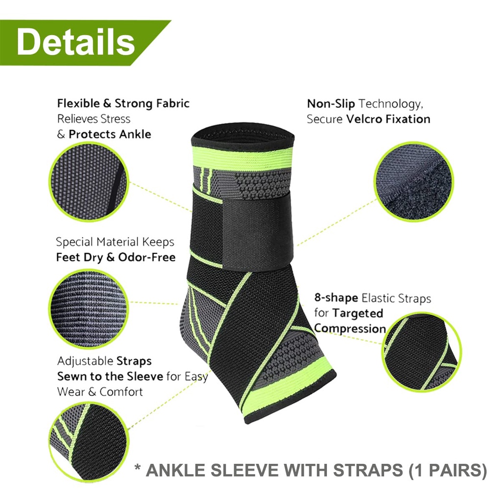 Deker Pelindung Pergelangan Tumit kaki Strap Adjustable Ankle Support Brace