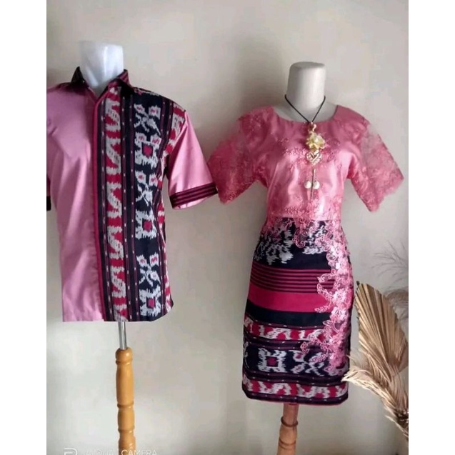 COUPLE TENUN BROKAT PINK