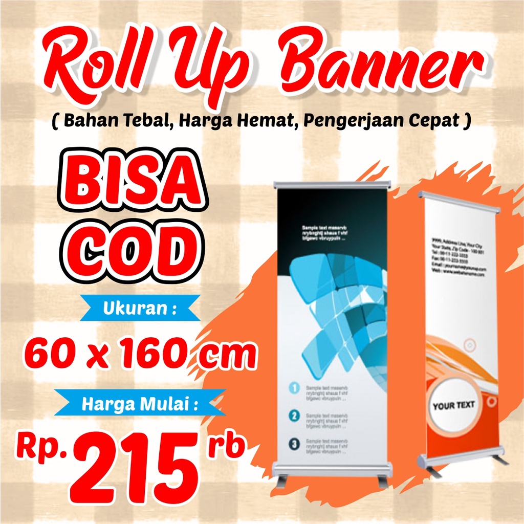 Jual Cetak ROLL UP BANNER TERMURAH Ukuran 60x160 Untuk Pernikahan ...