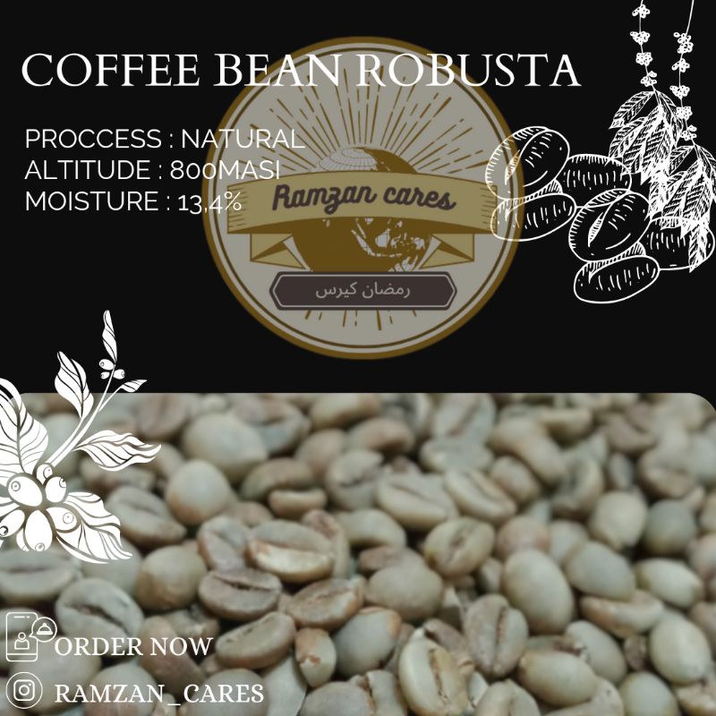 

GREEN BEAN ROBUSTA. Biji kopi robusta (1kg,500g,250g)