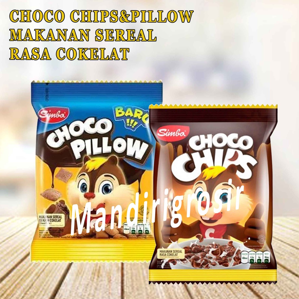 Choco chips &amp; pillow* makanan seral* choco chips rasa cokelat