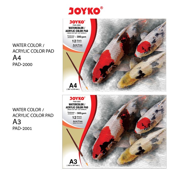 

Buku Gambar Joyko Watercolor Pad Buku Gambar Cat Air Akrilik 300 Gsm 12 Sheets