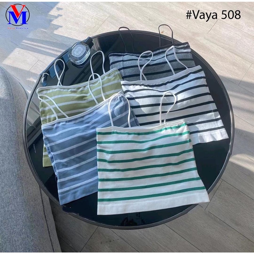 Vaya Tanktop Bra With Cup (Premium) Art 508 / Miniset Perempuan Motif Salur Super LEMBUT