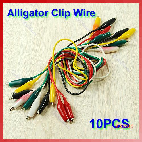 Zzz 10pcs Alligator Untuk Crocodile Roach Clip Double-ended Test Leads Jumper Kawat 5c