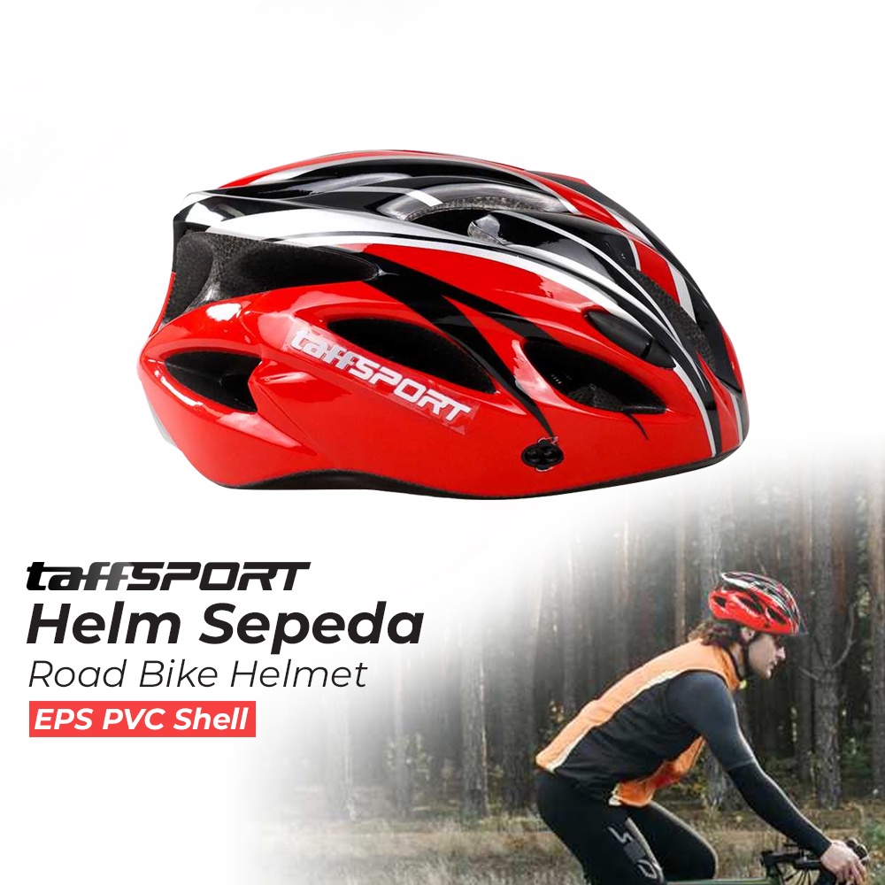 Helm Sepeda Bicycle Road Bike Helmet EPS Foam PVC Shell - WX022 - 7RSE2GRE Red