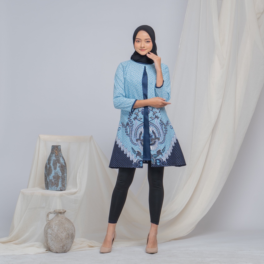 BAJU BATIK MUSLIMAH OUTFIT KONDANGAN MODEL TUNIK PIAS KASYAIRA