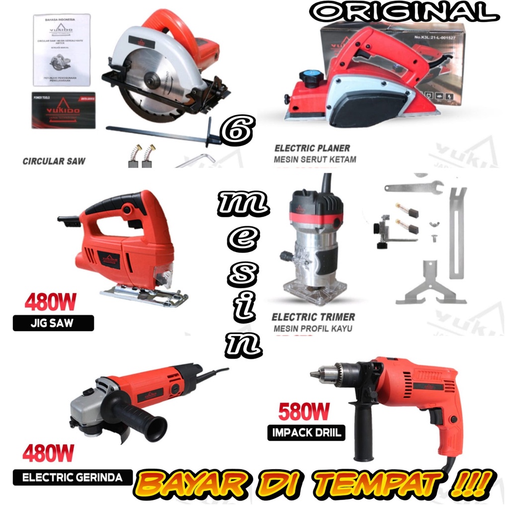 PAKET TUKANG KAYU!!!! Mesin Profil set dengan mata profil + Mesin Serut + Mesin Circular Saw + Mesin