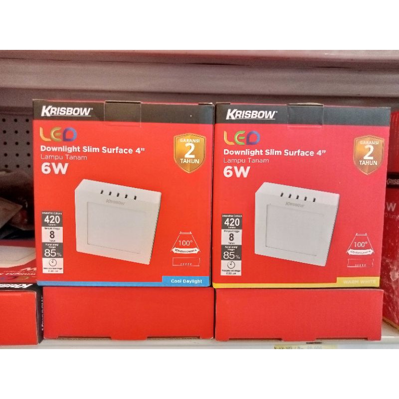 Lampu Downlight Kotak/Persegi Led 6watt - Krisbow Original 100%