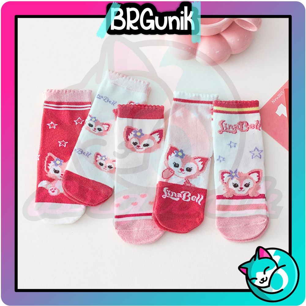 BRGUNIK Kaos Kaki Anak Motif Linabell Kaus Kaki Bayi Lucu KK058