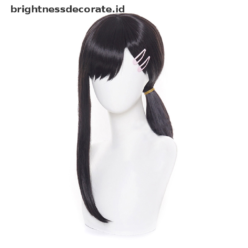 [Birth] Anime Chain Man Igashiyama Kobeni Cosplay Wig Panjang 35cm Hitam Tahan Panas Rambut Sintetis Wig Pesta [ID]