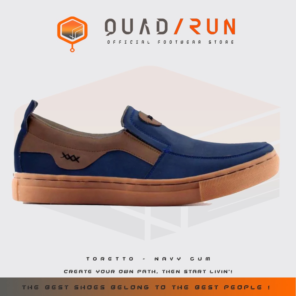 Sepatu Kasual Pria Slip On Toretto Navy Gum