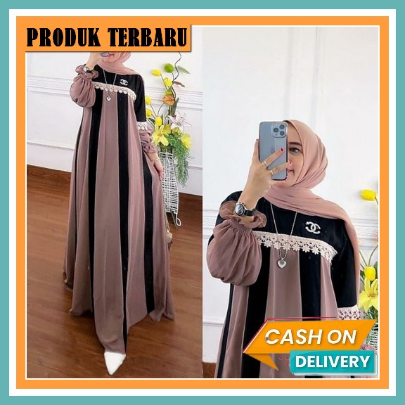 Gamis Wanita Terbaru 2022 / Farhanna Crinkle Airflow Aplikasi Bordir Kekinian Viral / Dress Muslim K