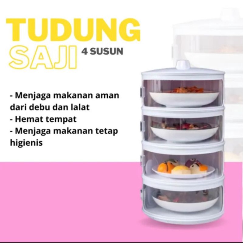 Tudungsaji 4 susun storage box 4 layer tempat penyimpanan makanan