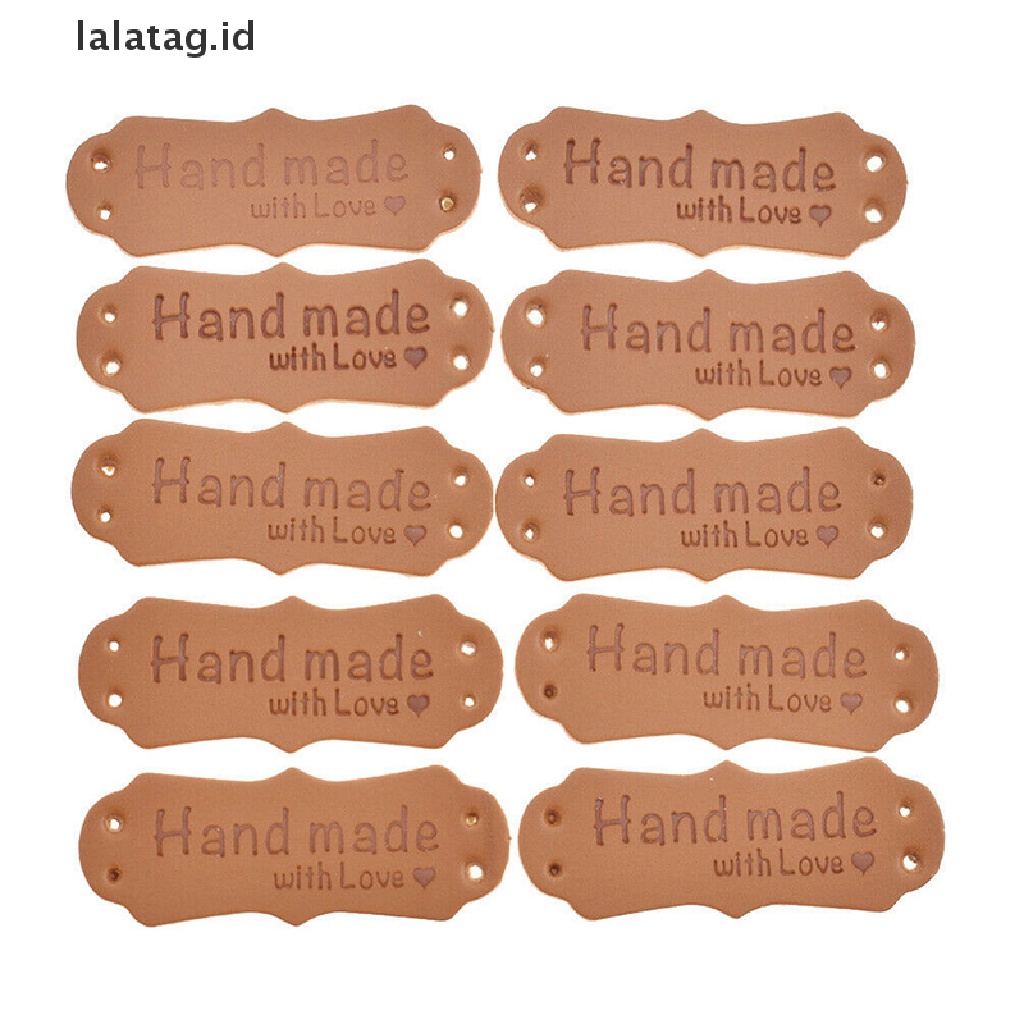 [lalatag] 50pcs Tag Kulit PU Handmade Dengan Label Love Jahit Craft DIY Knit Tag [ID]