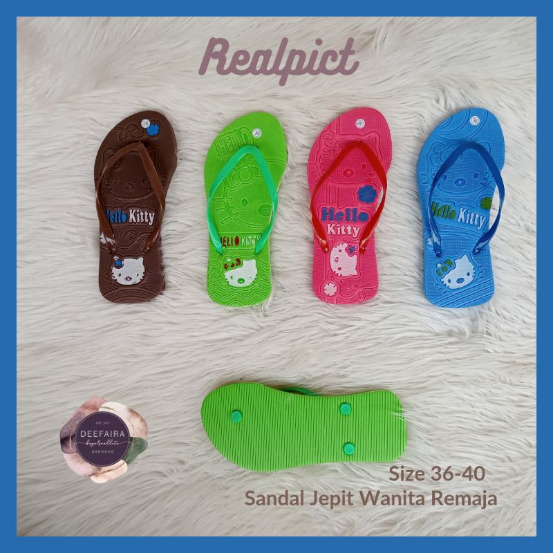 Sandal Jepit Simple Perempuan Model H3llok1tty Realpict