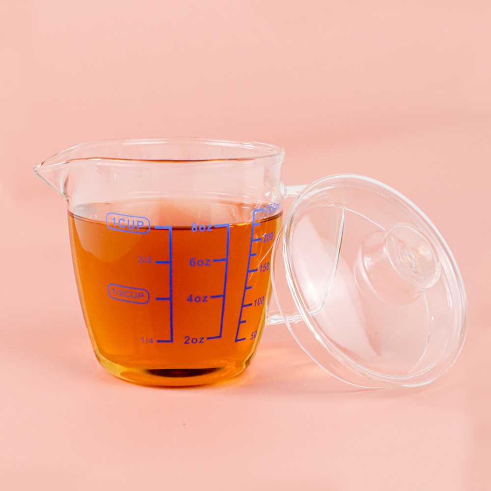 Gelas Teko Milk Jug Latte Art Borosilicate Knob Lid - ZM0081