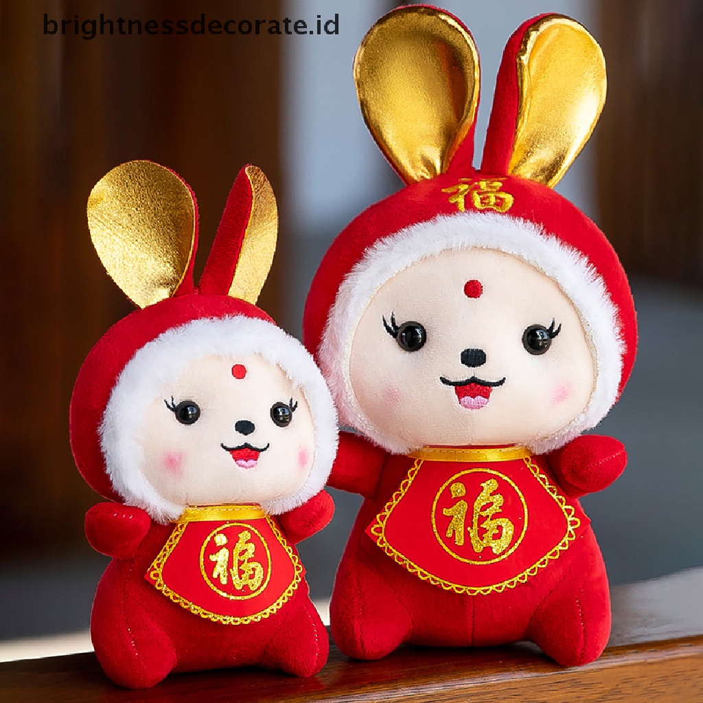 [Birth] 2023tahun Baru Kelinci Mainan Mewah Lembut Beruntung Bunny Boneka Boneka Maskot Dekorasi [ID]