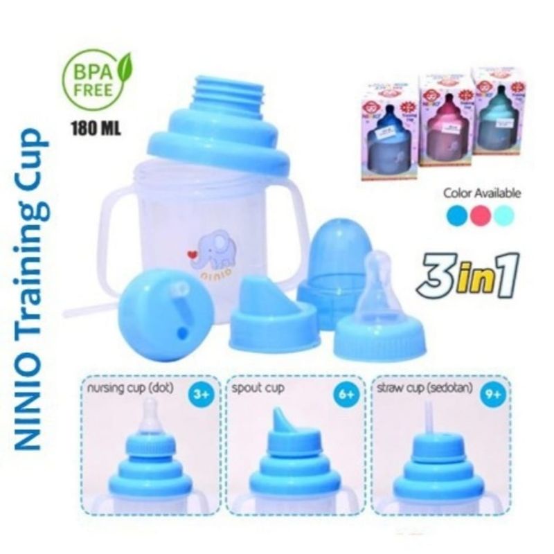Botol Minum Bayi NINIO TRAINING CUP 3 IN 1