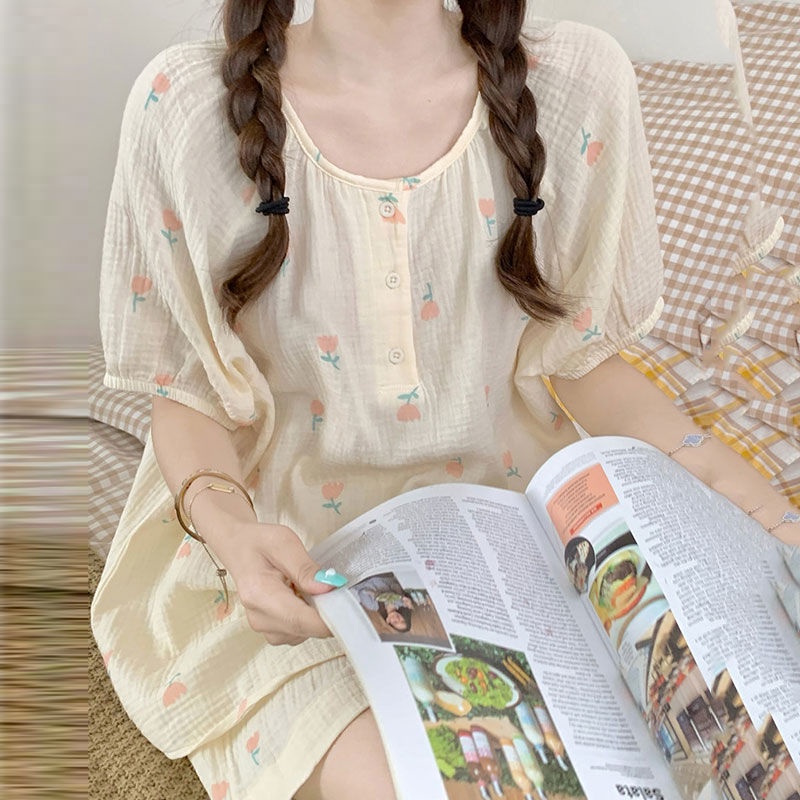 Piyama baru piyama Jepang Korea manis manis segar pendek -set home furnishing gadis manis lengan pen