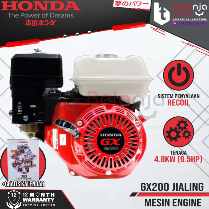 HONDA MESIN PENGGERAK GX 200 JIALING 6.5 HP BENSIN SERBAGUNA GX200