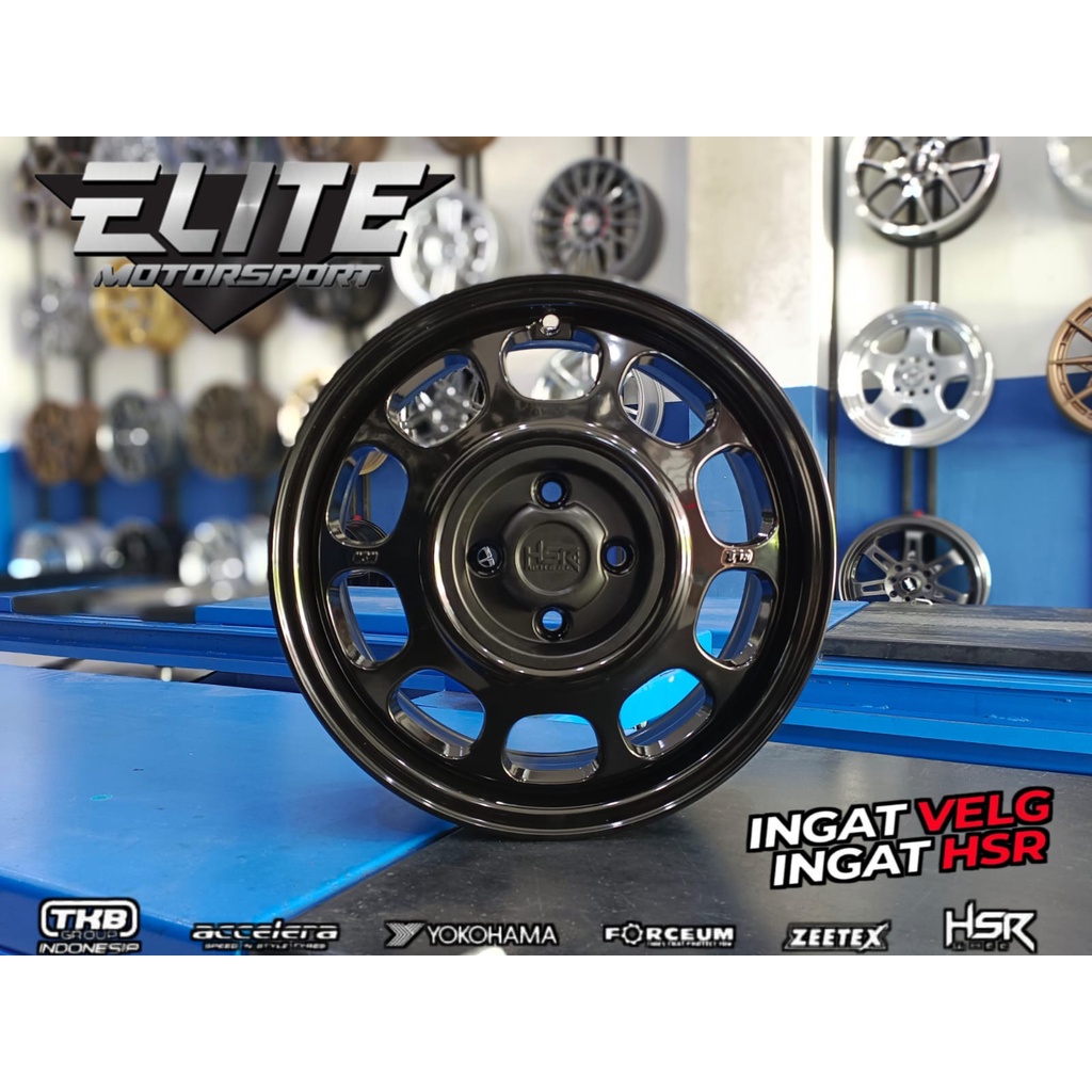 Velg HSR KLG 9100 Ring 15 Lubang 4 Pcd 100 Untuk Mobil Agya Ayla Brio