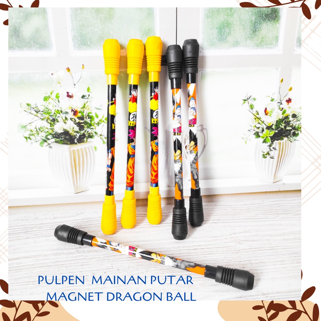 

PULPEN MAINAN PUTAR MAGNET DRAGON BALL ISI 1 PCS SPINNING ALAT TULIS KARTUN BOLPOIN PEN GEL KARAKTER