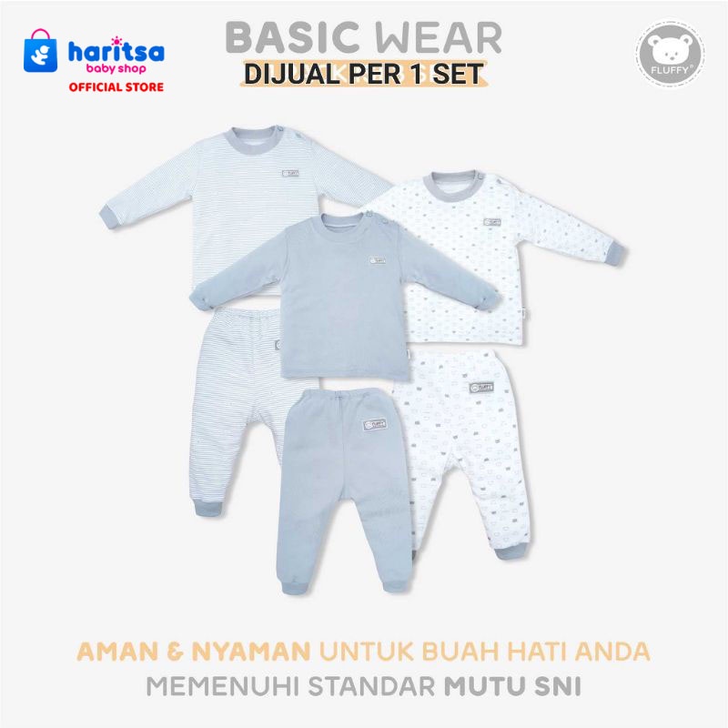 FLUFFY - SETELAN PANJANG &amp; PENDEK OBLONG FLUFFY - BAJU TIDUR ANAK - SETELAN BAJU ANAK