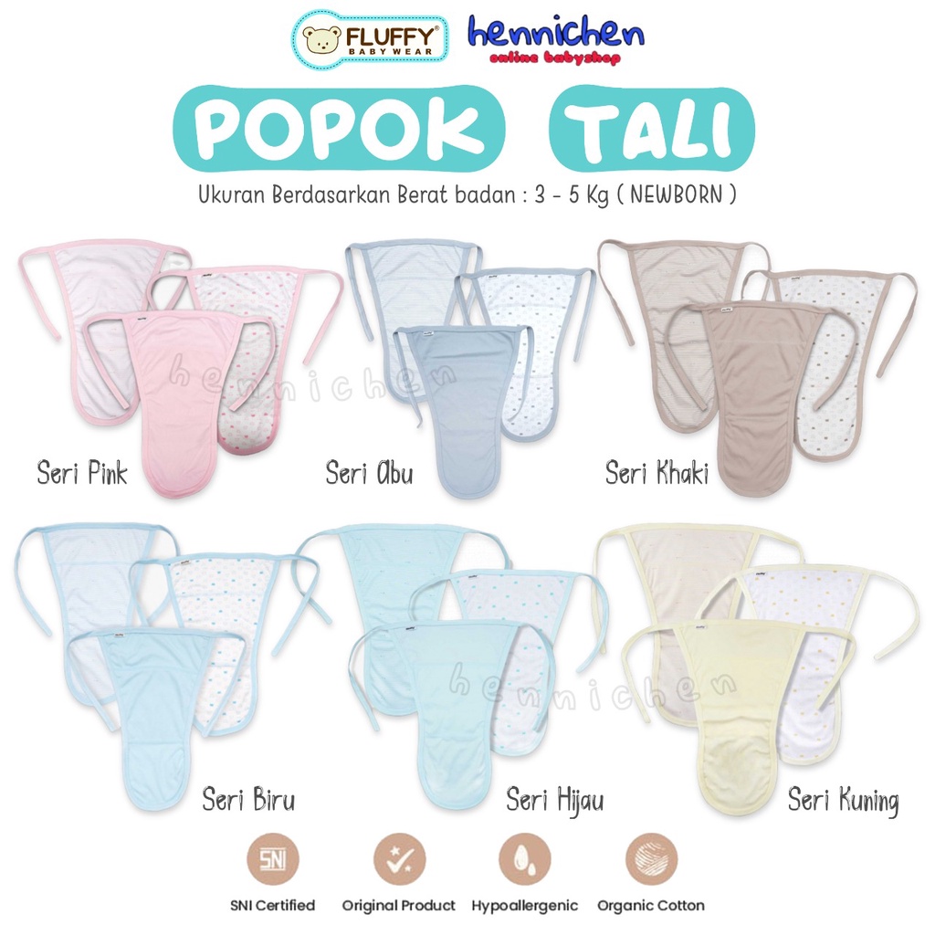 FLUFFY Popok Bayi Tali ABU Newborn (Isi 3 Pcs) Pbpt ABU / ARUCHI