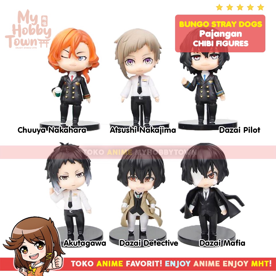 Figure Anime Bungou Stray Dogs Osamu Dazai Chuuya Nakahara Akutagawa Ryuunosuke Atsushi Nakajima Satuan