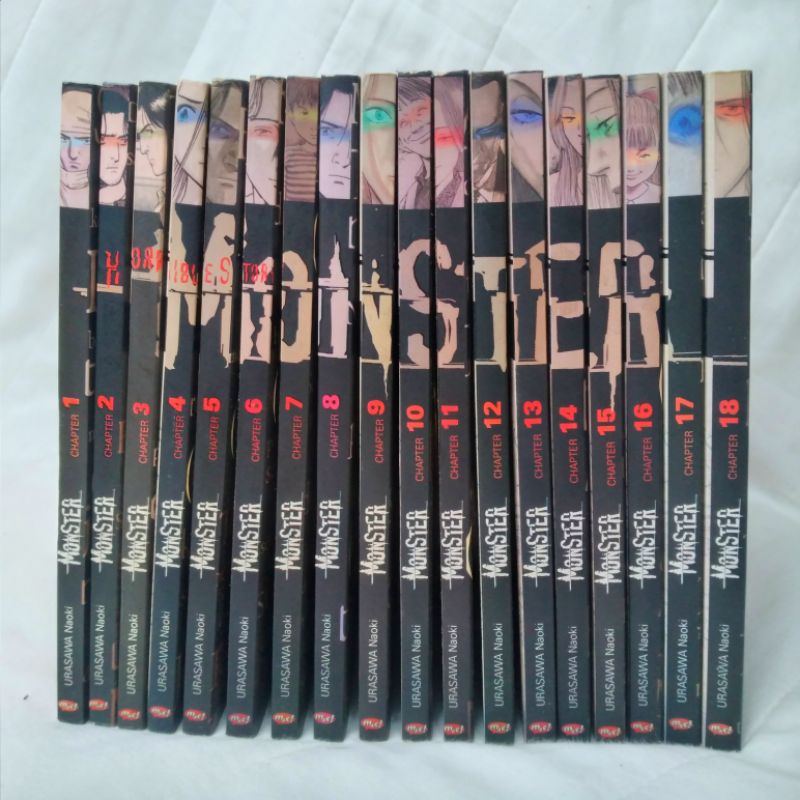 Komik manga Monster - Naoki Urasawa volume 1-18 fullset TAMAT original m&c kolpri mulus