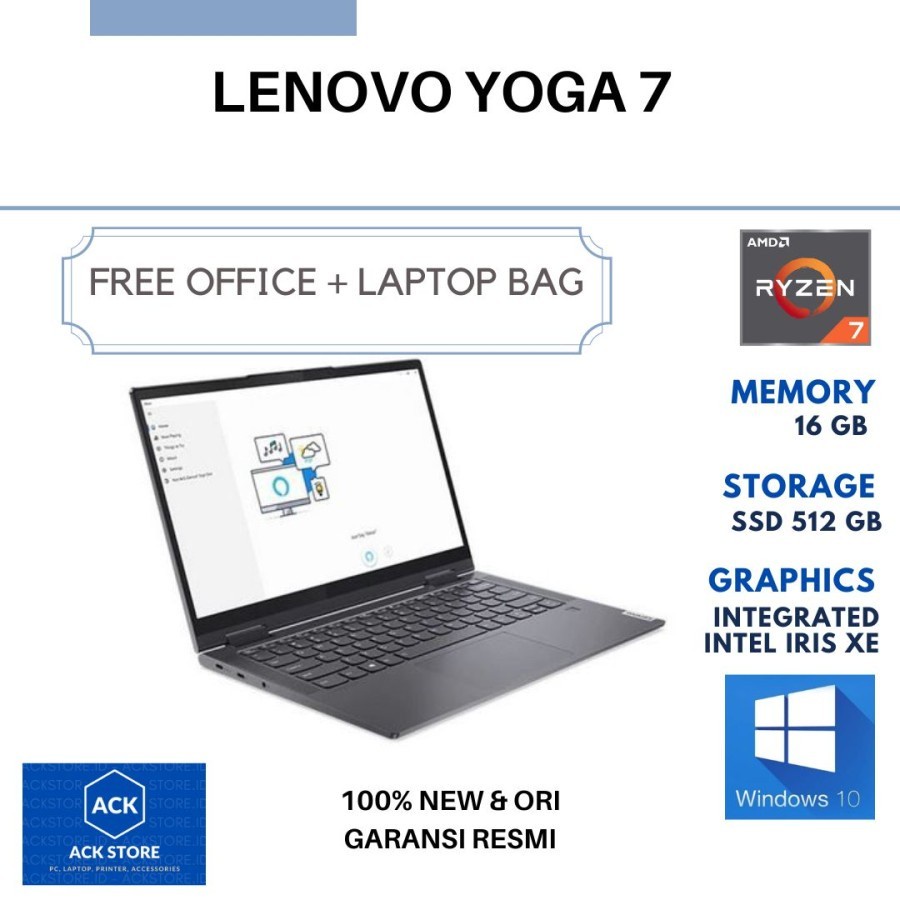 Lenovo Yoga 7 7XID R7-5800U 16GB SSD 512GB W10 OHS 14" FHD IPS