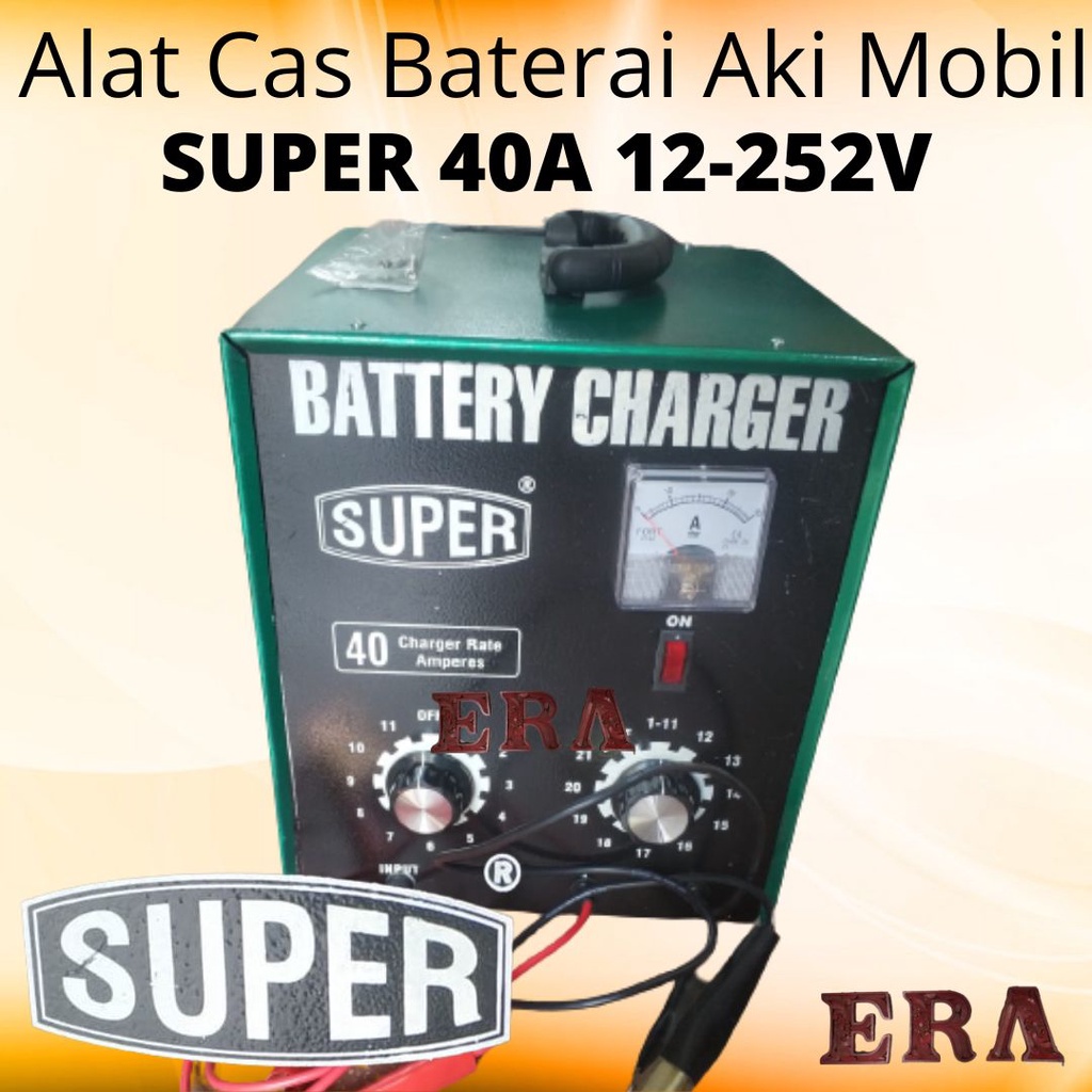 SUPER - Battery Charger 40A 12-252V Alat Cas Baterai Aki Genset Mobil Charger Accu Stroom Aki