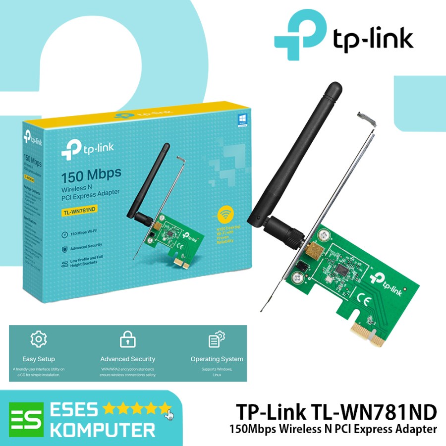 WiFi Adapter TP-Link 150 Mbps Wireless N PCI-E Adapter - TL-WN781ND