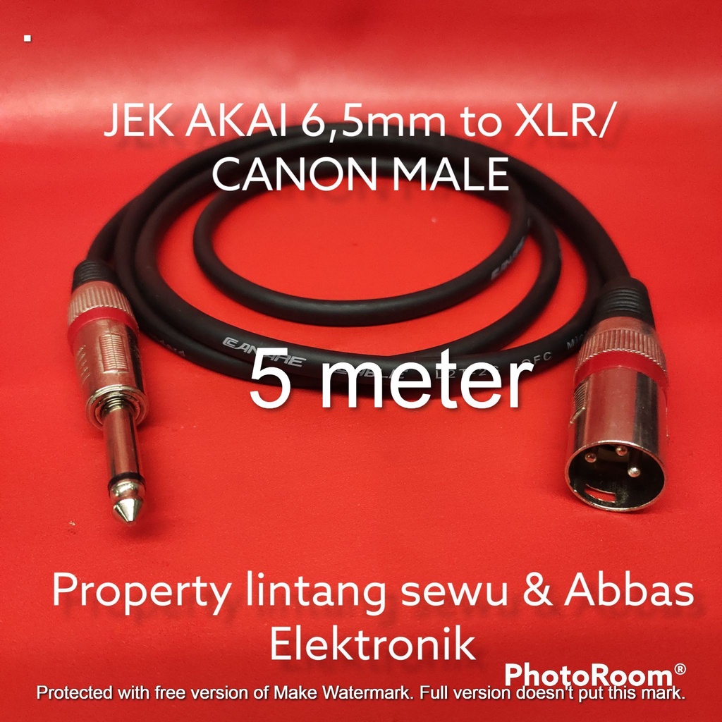 KABEL MIC JEK AKAI 6.5MM TO XLR CANON MALE 5 METER